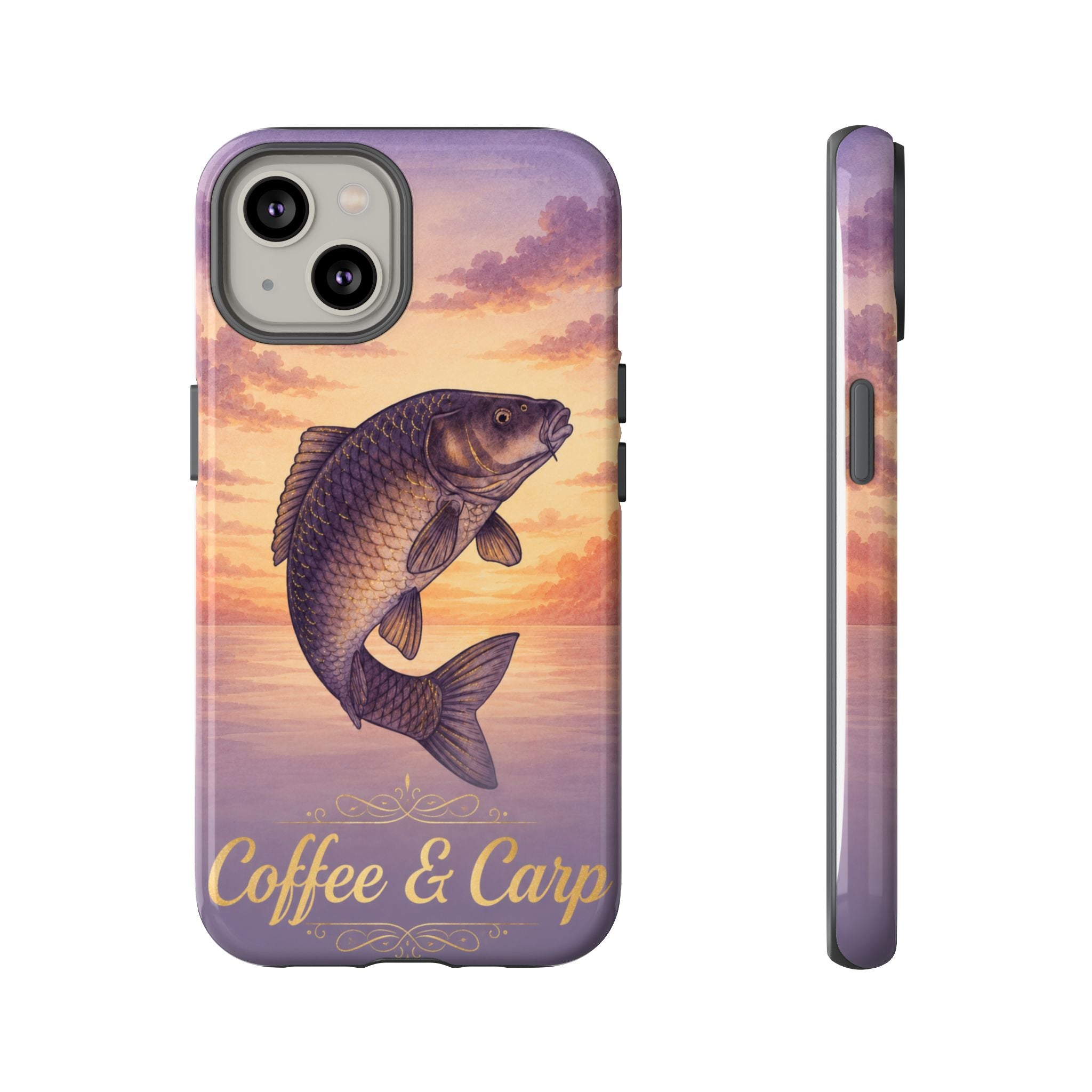 Phone Case — Coffee & Carp Sunrise Fishing Design
