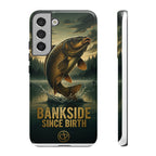 Phone Case - "Bankside Since Birth" Fishing Design (Carp Jumping, Angler Gift)