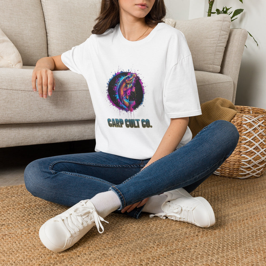 Splash Art Rainbow Carp T-Shirt — 'Carp Cult Co.' Fishing Graphic Tee