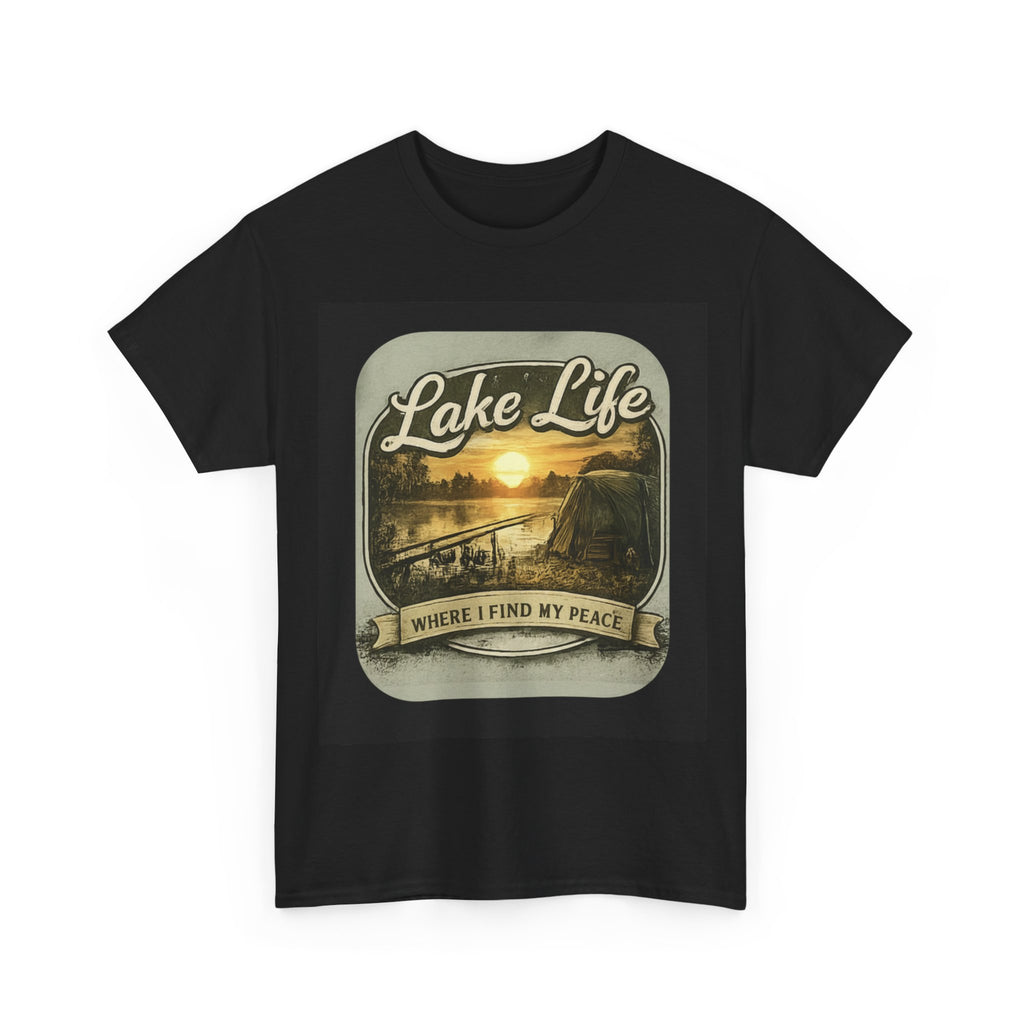 Lake Life T-Shirt – "Where I Find My Peace" Vintage Sunset Tee