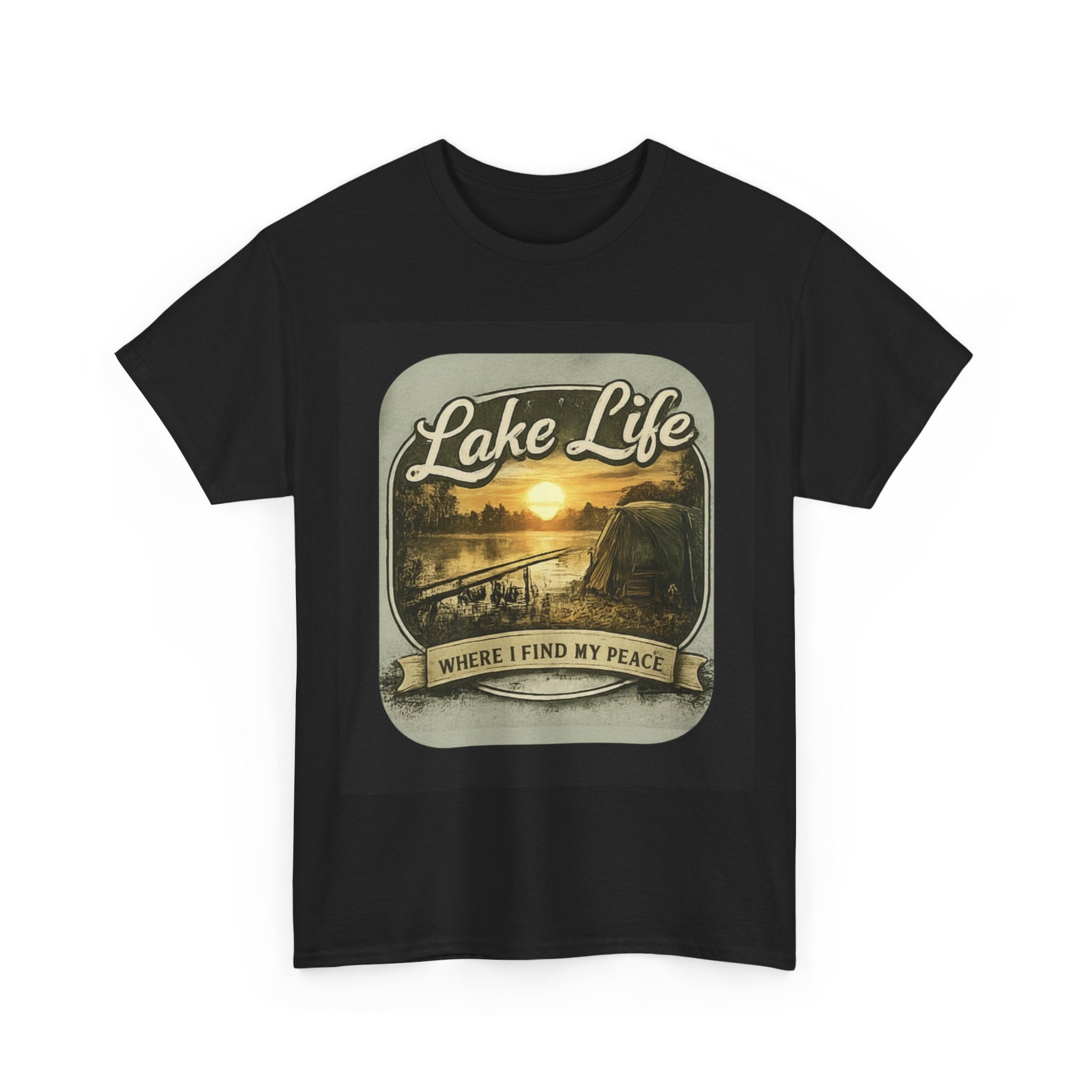 Lake Life T-Shirt – "Where I Find My Peace" Vintage Sunset Tee