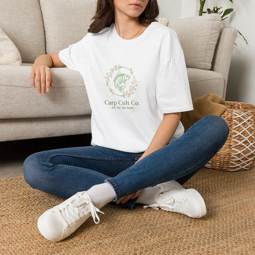 Carp Crest T-Shirt — Floral Fishing Logo Tee (Carp Cult Co.)