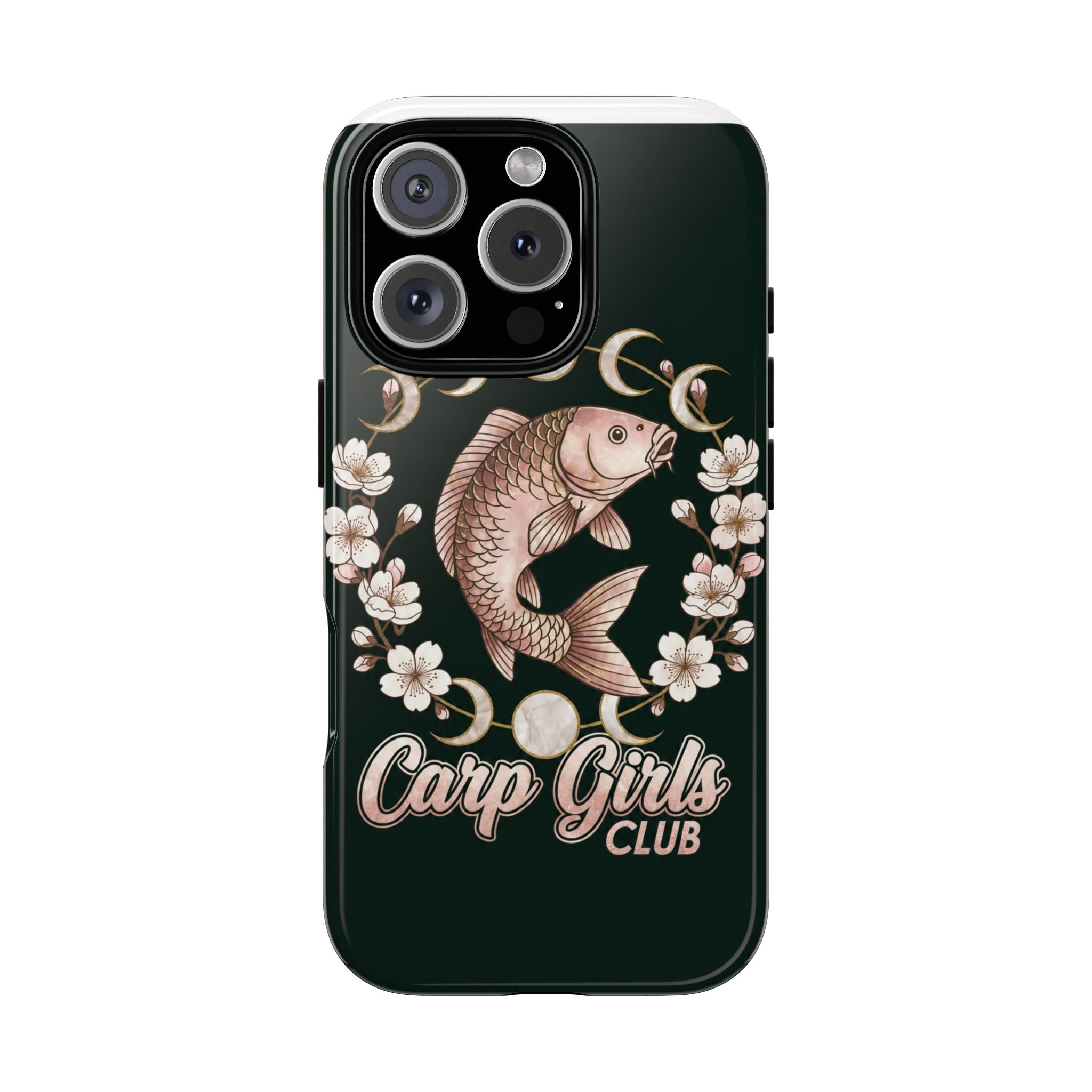 Carp Girls Club Phone Case — Floral Moon Fishing Design