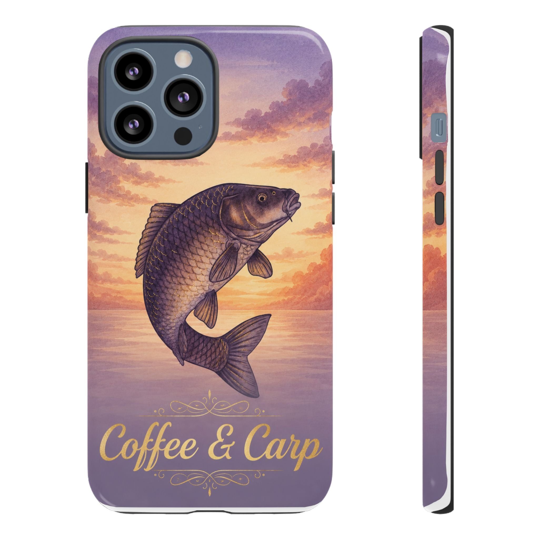 Phone Case — Coffee & Carp Sunrise Fishing Design