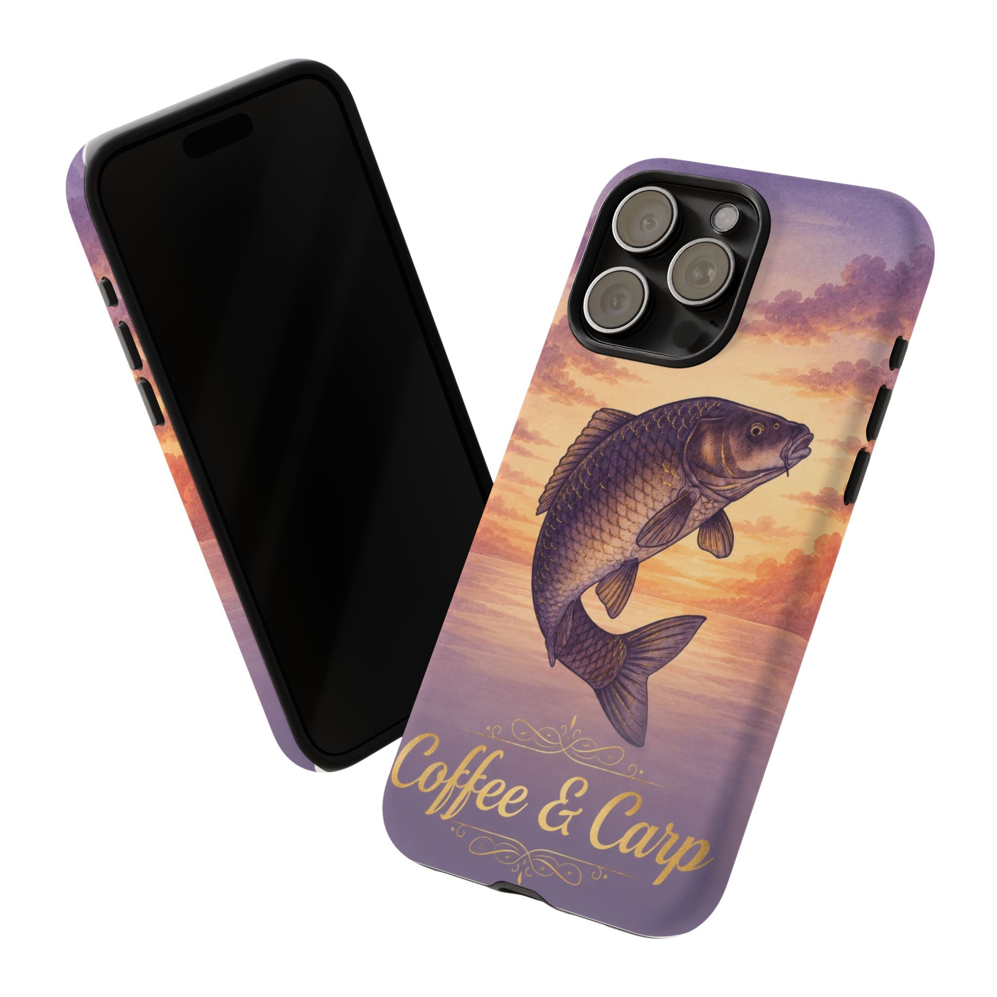 Phone Case — Coffee & Carp Sunrise Fishing Design