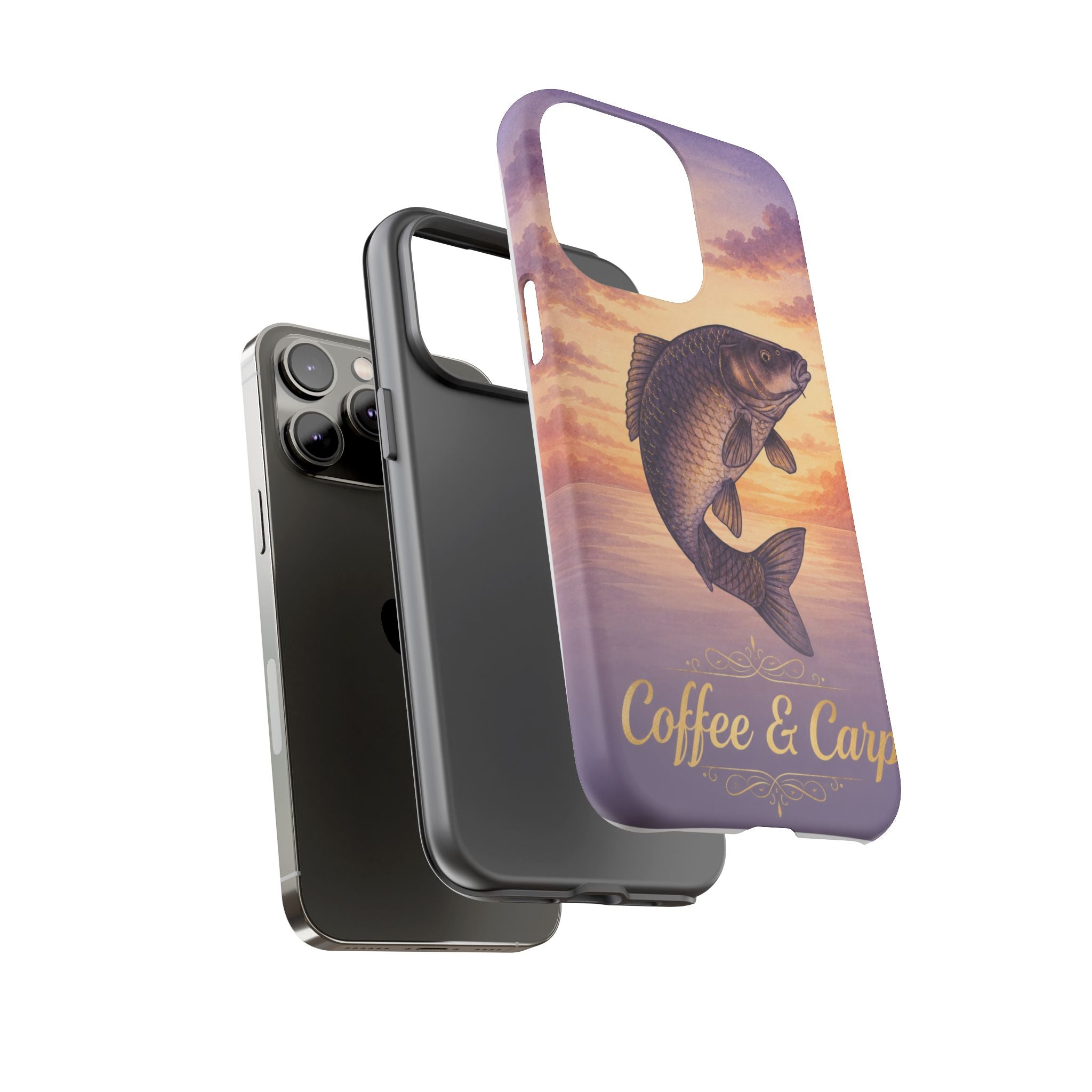 Phone Case — Coffee & Carp Sunrise Fishing Design