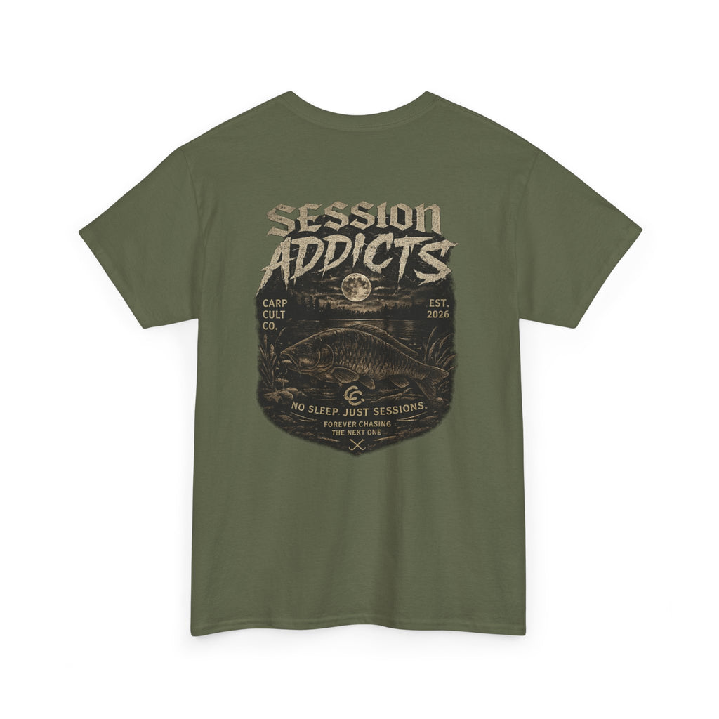 T-Shirt — "Session Addicts" Vintage Fishing Graphic Tee