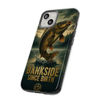 Phone Case - "Bankside Since Birth" Fishing Design (Carp Jumping, Angler Gift)