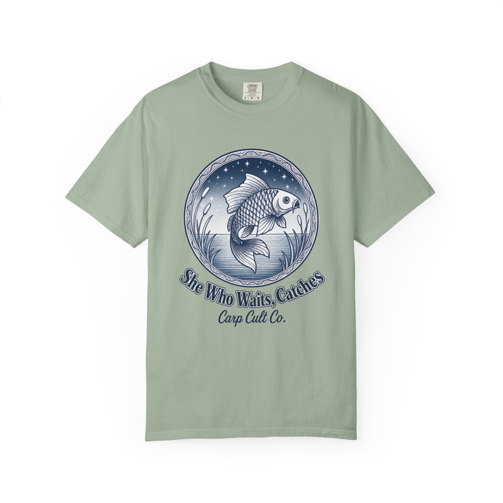 She who waits catches t shirt / carp cult co.