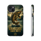 Phone Case - "Bankside Since Birth" Fishing Design (Carp Jumping, Angler Gift)