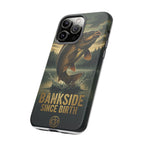 Phone Case - "Bankside Since Birth" Fishing Design (Carp Jumping, Angler Gift)