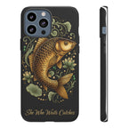 Phone Case — Carp Fish 'She Who Waits Catches' Protective Hard Cover