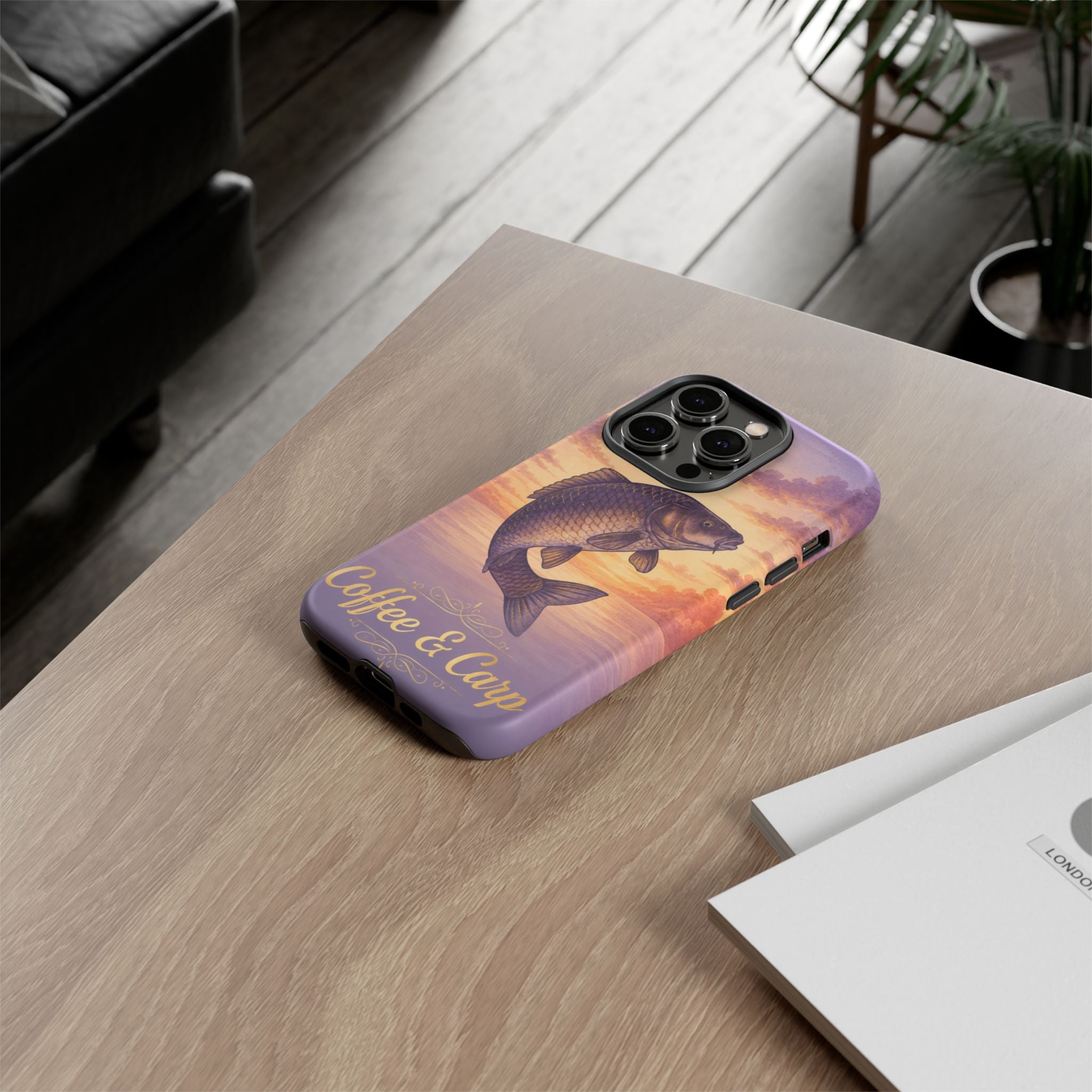 Phone Case — Coffee & Carp Sunrise Fishing Design