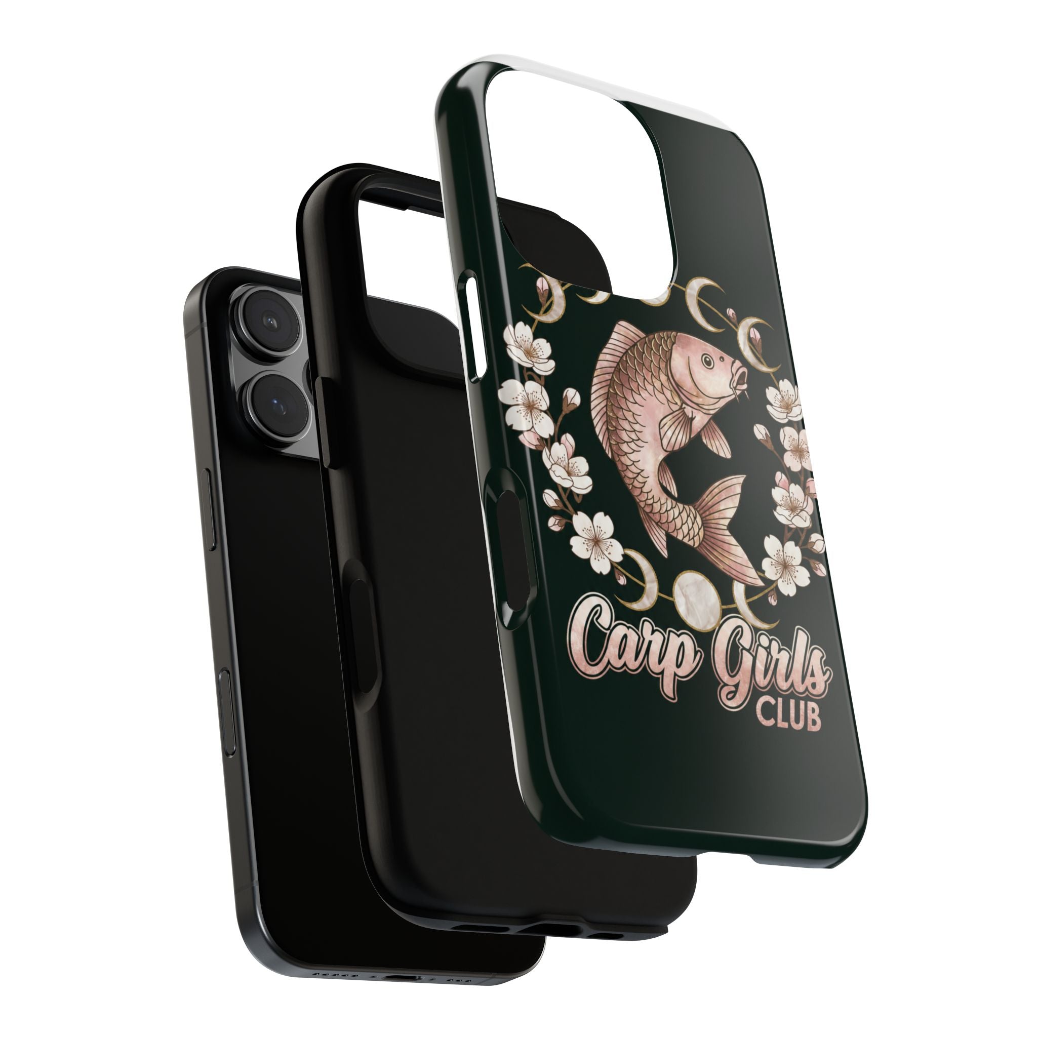 Carp Girls Club Phone Case — Floral Moon Fishing Design