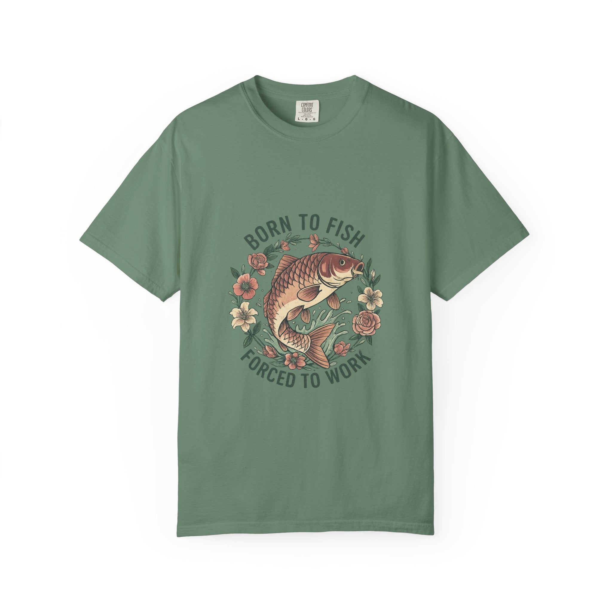 Born to Fish T-Shirt — 'Born to Fish, Forced to Work' Vintage Fishing Tee