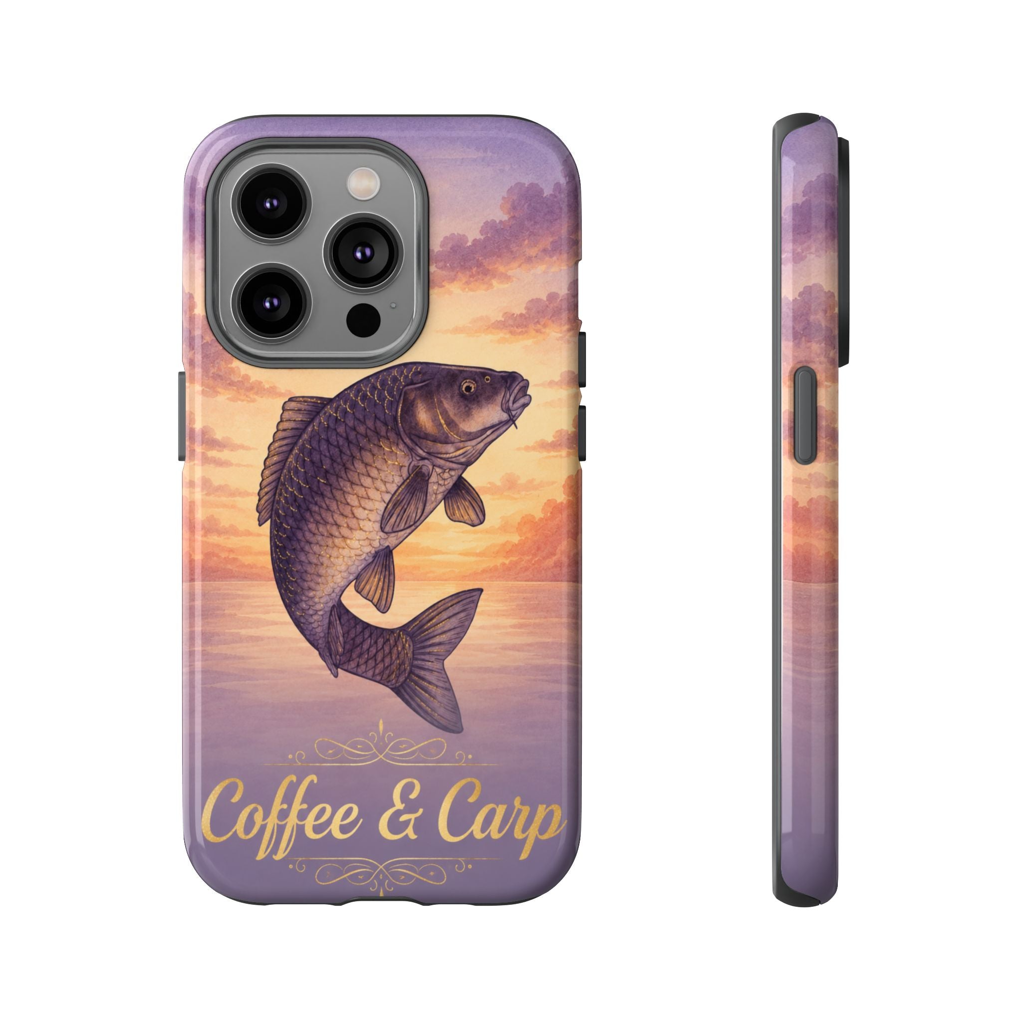 Phone Case — Coffee & Carp Sunrise Fishing Design