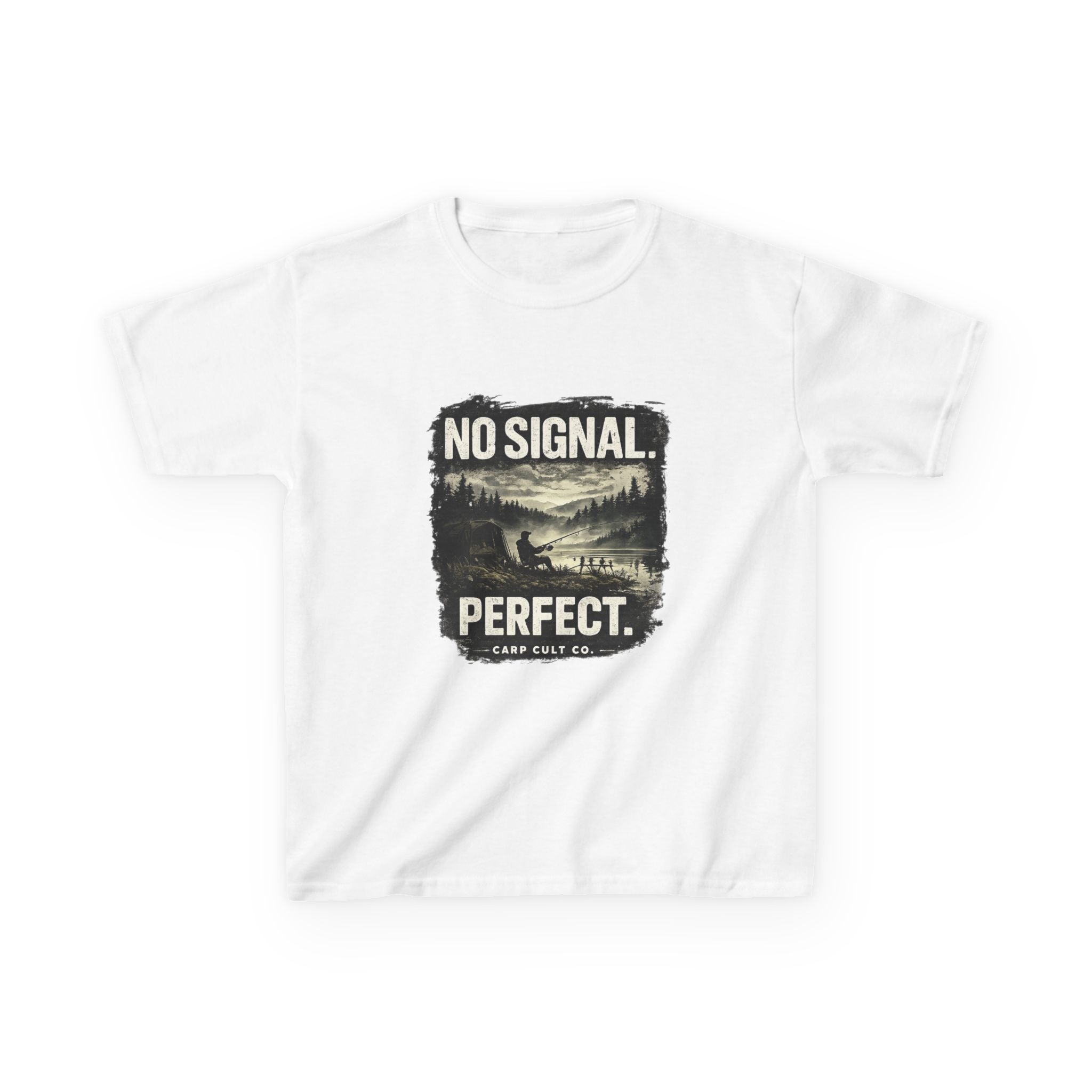 Kids T-Shirt — "No Signal. Perfect." Carp Fishing " Graphic Tee