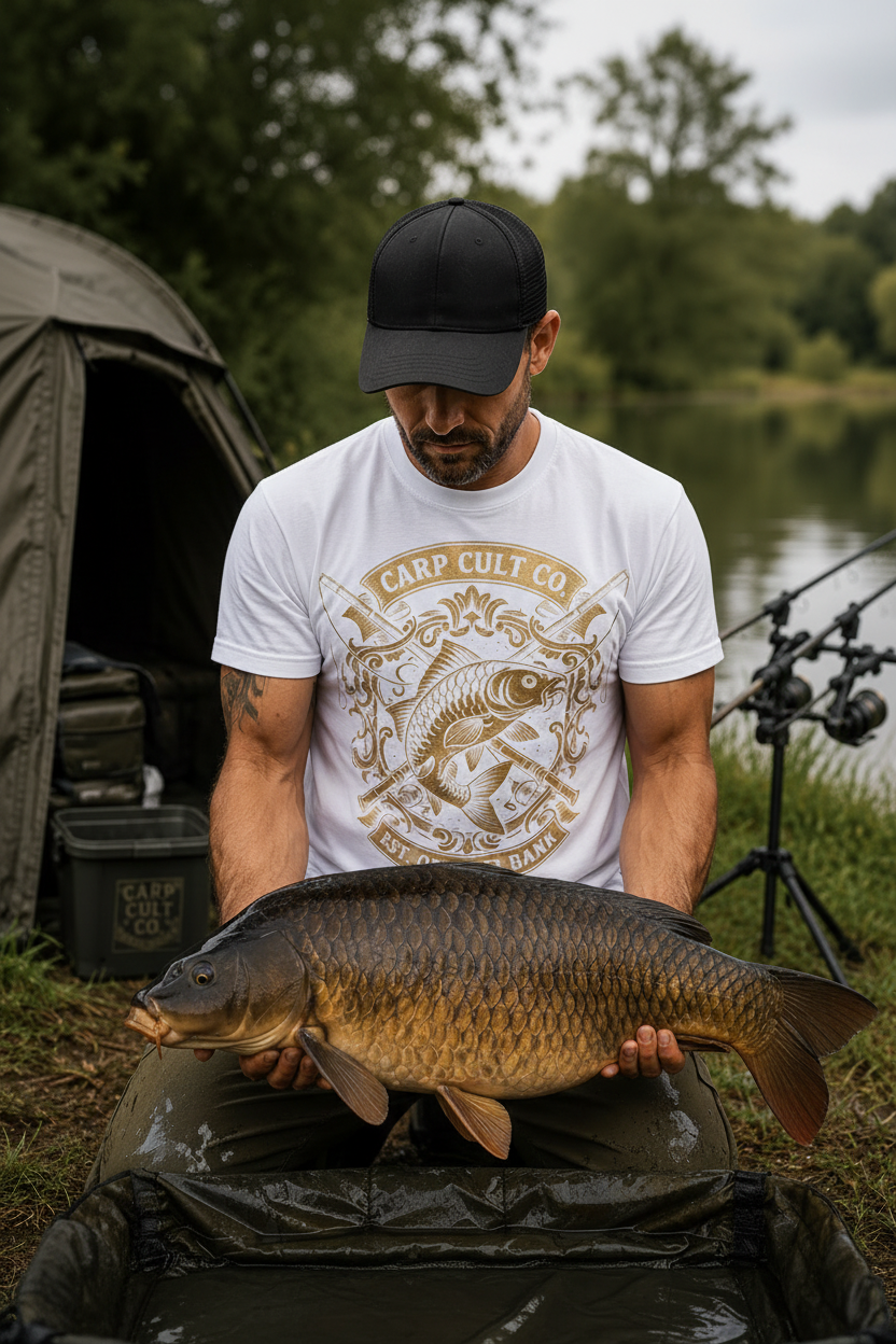 Carp Cult Co. Fishing T-Shirt – "Est. On The Bank" Vintage Angler Tee