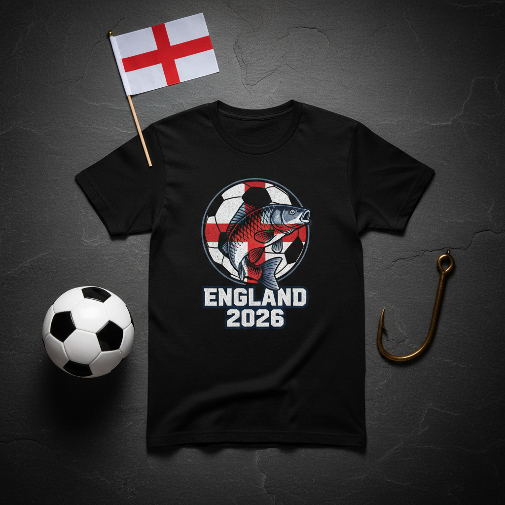 England World Cup 2026 Carp Fishing Graphic Tee - Carp Cult Co.