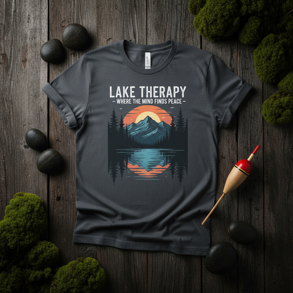 Lake Therapy T-Shirt - Where the Mind Finds Peace - Carp Cult Co.