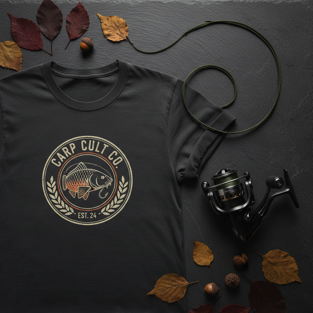 Carp Cult Co. Est 24 Graphic Tee - Dark Slate Flat Lay