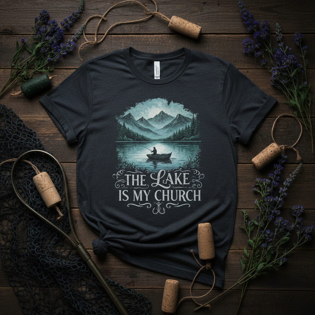 The Lake Is My Church Scenic Fishing Shirt - Carp Cult Co.