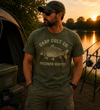 Carp Cult Co. 'Specimen Hunter' T-Shirt — Vintage Fishing Tee for Anglers