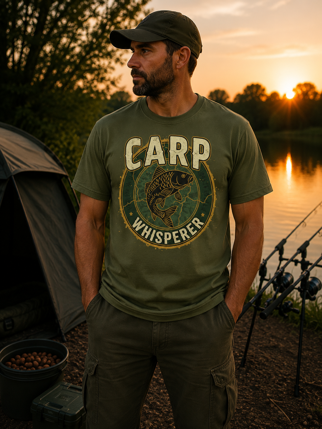 Carp Whisperer T-Shirt — Vintage Fishing Tee for Anglers